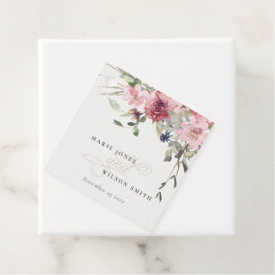 Étiquettes Cadeau Élégant Rose Dusky Blush Fleur sauvage Floral Mari