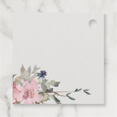 Étiquettes Cadeau Élégant Rose Fleur de Mariage Rose Pâle Sombre (Dos)