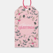 Étiquettes-cadeau Elégant rose Fleur d'hiver Aquarelle Noël (Devant)