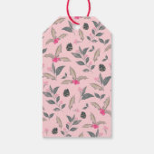 Étiquettes-cadeau Elégant rose Fleur d'hiver Aquarelle Noël (Dos)