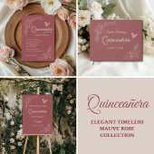 Étiquettes Cadeau Élégant Rose intemporel Mauve Quinceañera Favorise