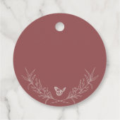 Étiquettes Cadeau Élégant Rose intemporel Mauve Quinceañera Favorise (Dos)