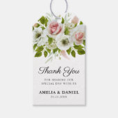 Étiquettes-cadeau Elégant Rose  Mariage Merci (Devant)