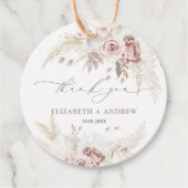 Étiquettes Cadeau Élégant rose rose pâle Rose floral Mariage (Devant)