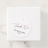 Étiquettes Cadeau Élégant Rose simple Typographie Or Merci (En situation)