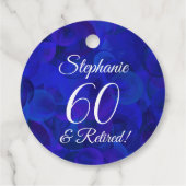 Étiquettes Cadeau Élégant Royal Blue 60 et retraite à la retraite (Dos)