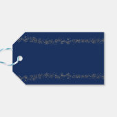 Étiquettes-cadeau Elégant Royal Blue et Gold Leaf Favoriser (Dos Horizontal)