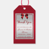 Étiquettes-cadeau Elégant Ruby Red & Silver Parties scintillant Mari (Devant)