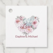 Étiquettes Cadeau Elegant Rustic Pink Moderne Chic Heart Script (Devant)