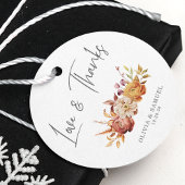 Étiquettes Cadeau Elégant Rustique Floral Feuilles Amour Merci Maria