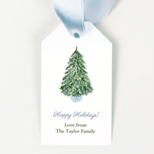 Étiquettes-cadeau Élégant sapin de Noël Ginger Joyeux Noël