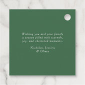 Étiquettes Cadeau Élégant Script Aquarelle Arbres de Noël (Dos)