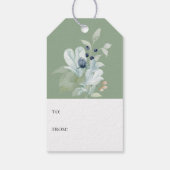 Étiquettes-cadeau Élégant Script Artique Botanique Sage Vert Vacance (Dos)