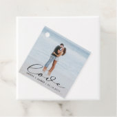 Étiquettes Cadeau Élégant script d'amour photo mariage (En situation)