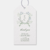 Étiquettes-cadeau Élégant script de calligraphie Mariage Floral Cres (Dos)