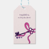 Étiquettes-cadeau Élégant script Félicitations pour votre nouvelle m (Devant)