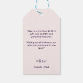 Étiquettes-cadeau Élégant script Félicitations pour votre nouvelle m (Dos)