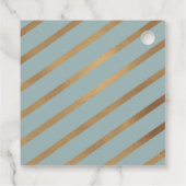 Étiquettes Cadeau Élégant Script Joyeux Noël Gold Star Lite Turquois (Dos)