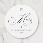 Étiquettes Cadeau Élégant Script minimal Joyeux voeux de Noël (Devant)