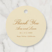 Étiquettes Cadeau Élégant Script minimal Merci moderne Mariage (Dos)