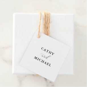 Étiquettes Cadeau Élégant script minimaliste Mariage accrochage