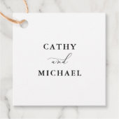 Étiquettes Cadeau Élégant script minimaliste Mariage accrochage (Devant)