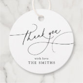 Étiquettes Cadeau Élégant Script Minimaliste Merci  (Devant)