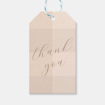 Élégant Script Neutre Gingham Merci