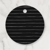 Étiquettes Cadeau Élégant script noir et blanc Merci de la fête (Dos)