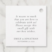 Étiquettes Cadeau Élégant Script Nouveau M. Mme Mariage N'importe qu (Dos)