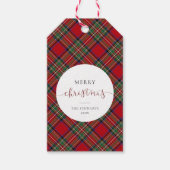 Étiquettes-cadeau Élégant Script Plaid Stewart Tartan (Devant)