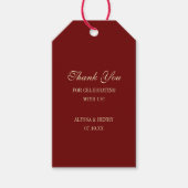 Étiquettes-cadeau Elegant Script Wine Red Wedding Favor Thank You (Devant)