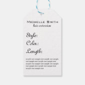 Étiquettes-cadeau Élégant Sepia Chic Wavy Hairstyle extensions de ch (Dos)