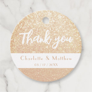 Étiquettes Cadeau Elégant Shiny Gold Parties scintillant Mariage Fav