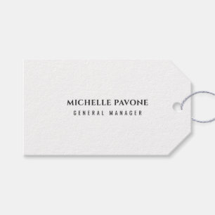 Étiquettes-cadeau Élégant Simple Blanc & Noir Professionnel