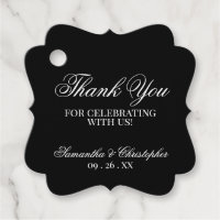 Élégant simple chic Merci noir Mariage