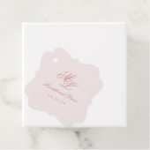 Étiquettes Cadeau Élégant simple crochet rose monogramme (En situation)