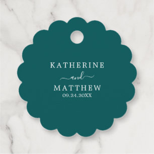 Étiquettes Cadeau Elégant simple Emerald Tropical Beach Mariage