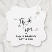 Étiquettes Cadeau Élégant, simple Mariage de Merci (Dos)