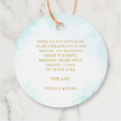 Étiquettes Cadeau Élégant simple Monogramme Mariage Turquoise (Dos)