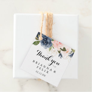 Étiquettes Cadeau Élégant simple unique Mariage floral d'hiver