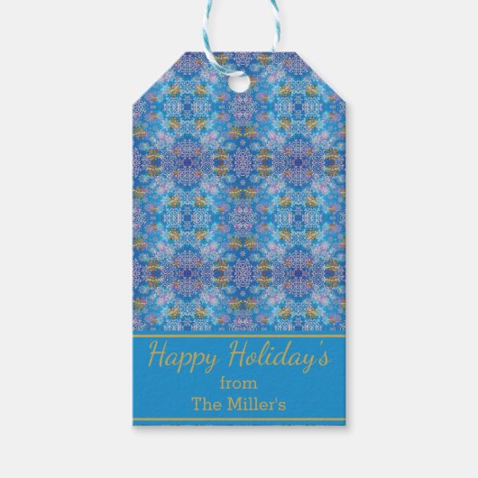 Étiquettes-cadeau Élégant Snowflakes (Devant)