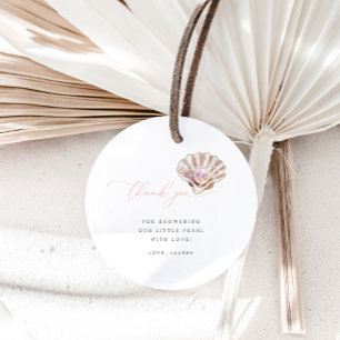 Étiquettes Cadeau Elégant Sous Le Baby shower Sea Little Pearl