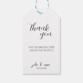 Étiquettes-cadeau Elégant thème Mariage noir et blanc (Dos)