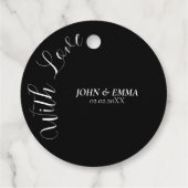 Étiquettes Cadeau Elégant thème Mariage noir et blanc (Dos)