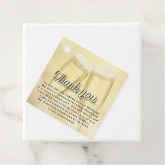 Étiquettes Cadeau Elégant Toast Champagne Mariage photo Merci