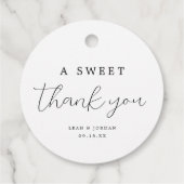 Étiquettes Cadeau Élégant Un Merci Doux Favoriser Mariage (Dos)