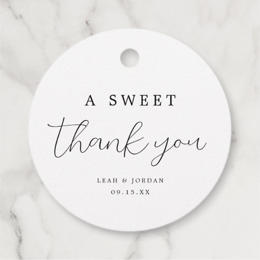 Étiquettes Cadeau Élégant Un Merci Doux Favoriser Mariage (Dos)