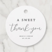 Étiquettes Cadeau Élégant Un Merci Doux Favoriser Mariage (Devant)