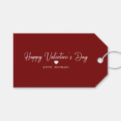Étiquettes-cadeau Élégant Valentines Jour Simple Coeur Script (Devant (Horizontal))